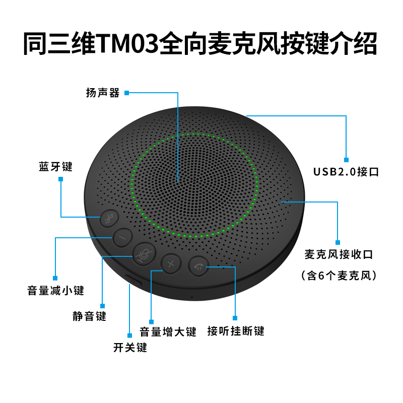 TM03視頻會(huì)議全向麥克風(fēng)接口